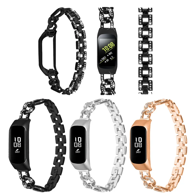 

Oval Diamond Metal band for Samsung galaxy Fit e R375 Stainless Steel Bracelet strap for Samsung galaxy watch fit e Wristband