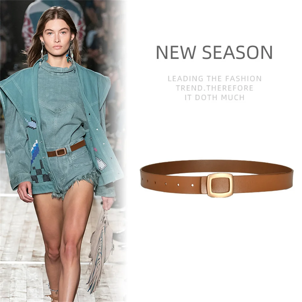 

Women's Vintage Belt Belt Decoration Versatile Jeans Belt with Windbreaker Suit Dress Simple and Fashionable True Belt