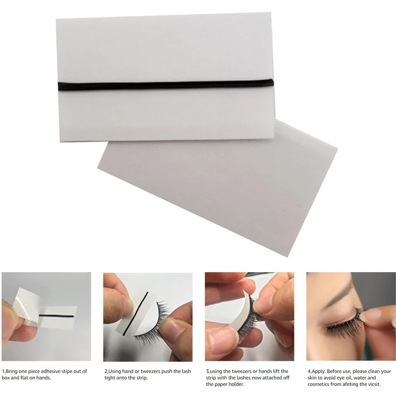 100 Pcs Glue Strips Self Adhesive False Eyelashes Makeup Tools Glue