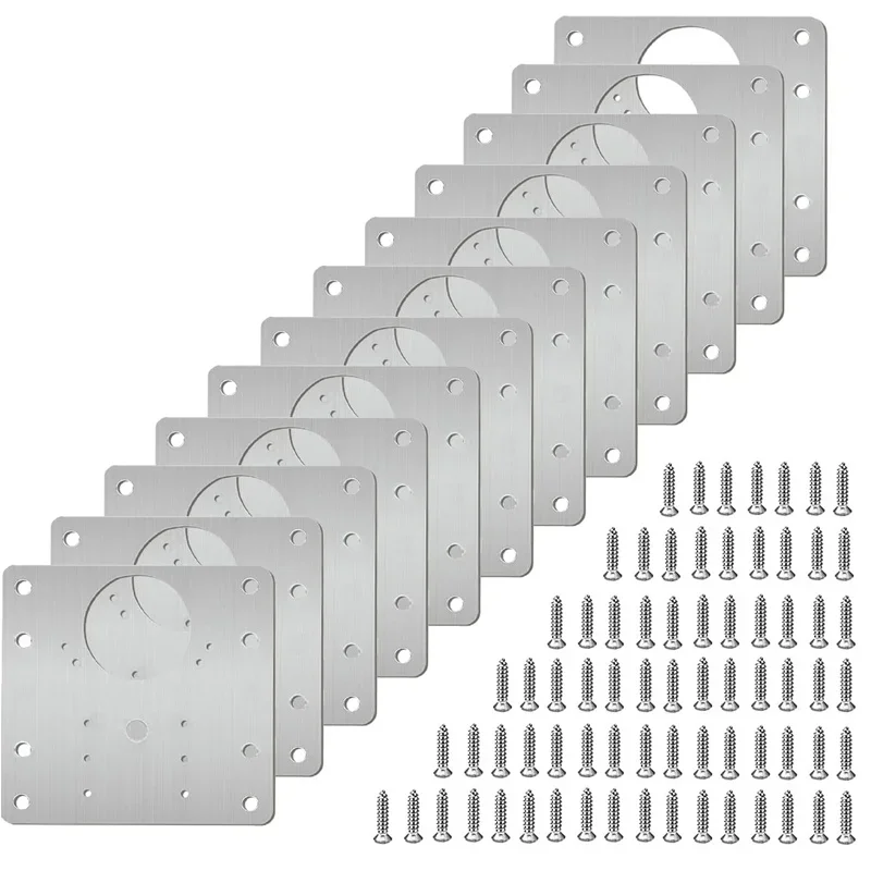 Description Picture 3 of item12 cabinet hinge repair plates, stainless steel cabinet door hinge repair bracket kit, with fixing screws