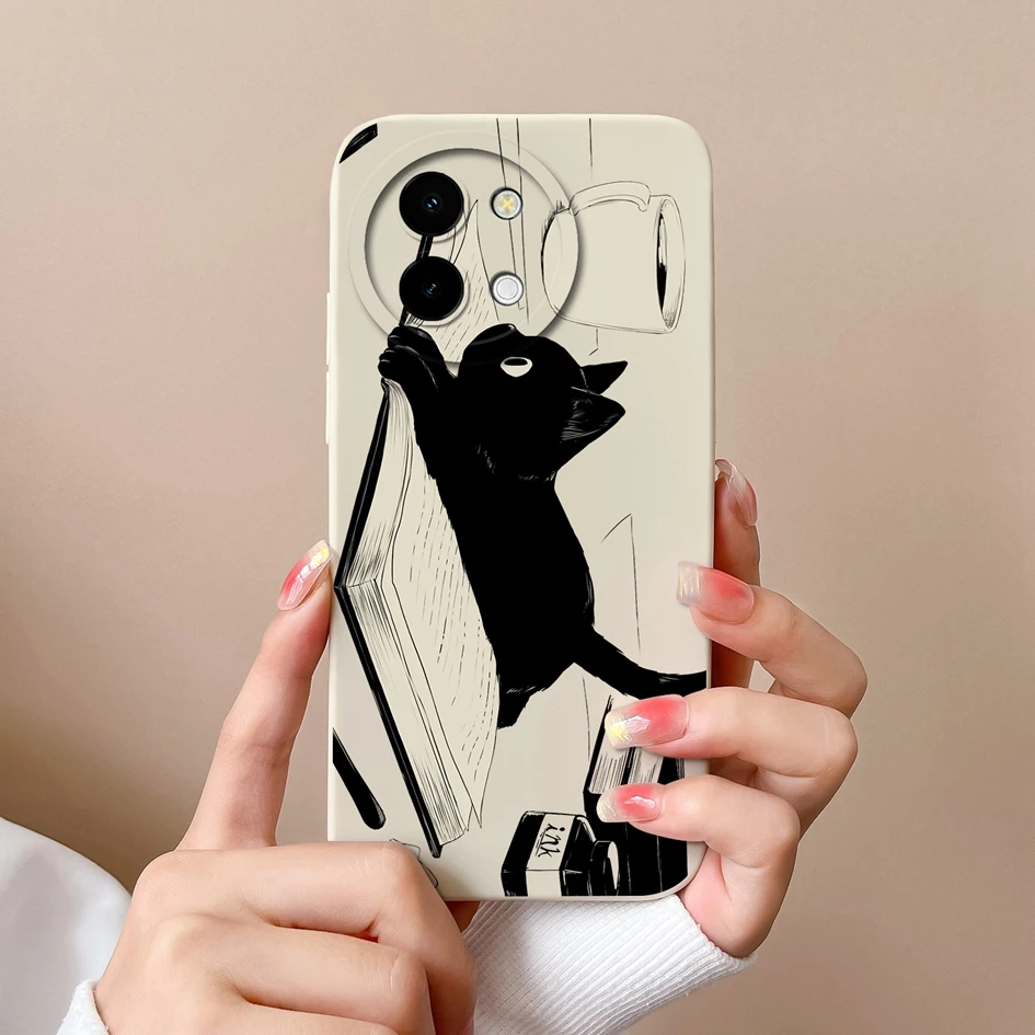Stylish Painted Anti-Slip Liquid Silicone Phone Case