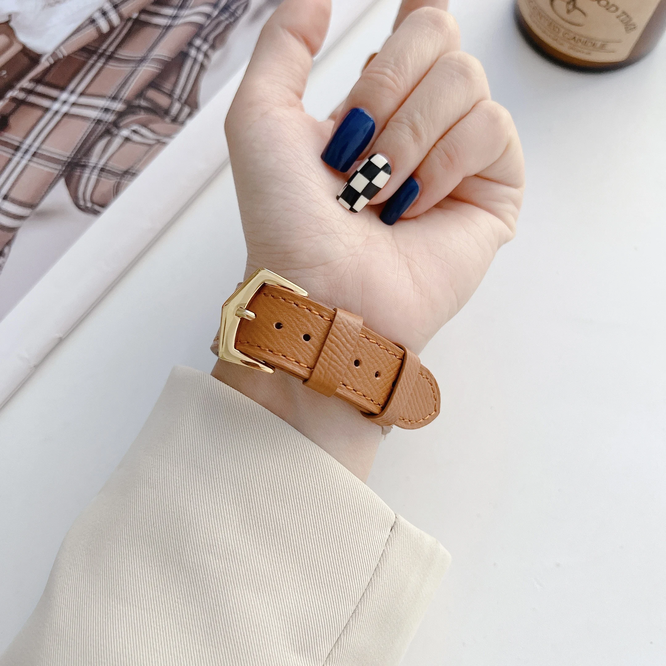 Leather Strap For Apple Watch Band 49mm 45mm 41mm Bracelet Wristband for iWatch Ultra 8 7 6 5 4 3 SE 44mm 42mm 40mm 38mm Band