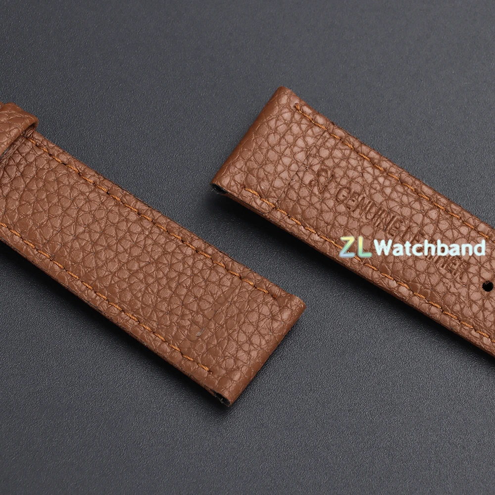 Elegant Lychee Pattern Leather Watch Band - Versatile Sizes