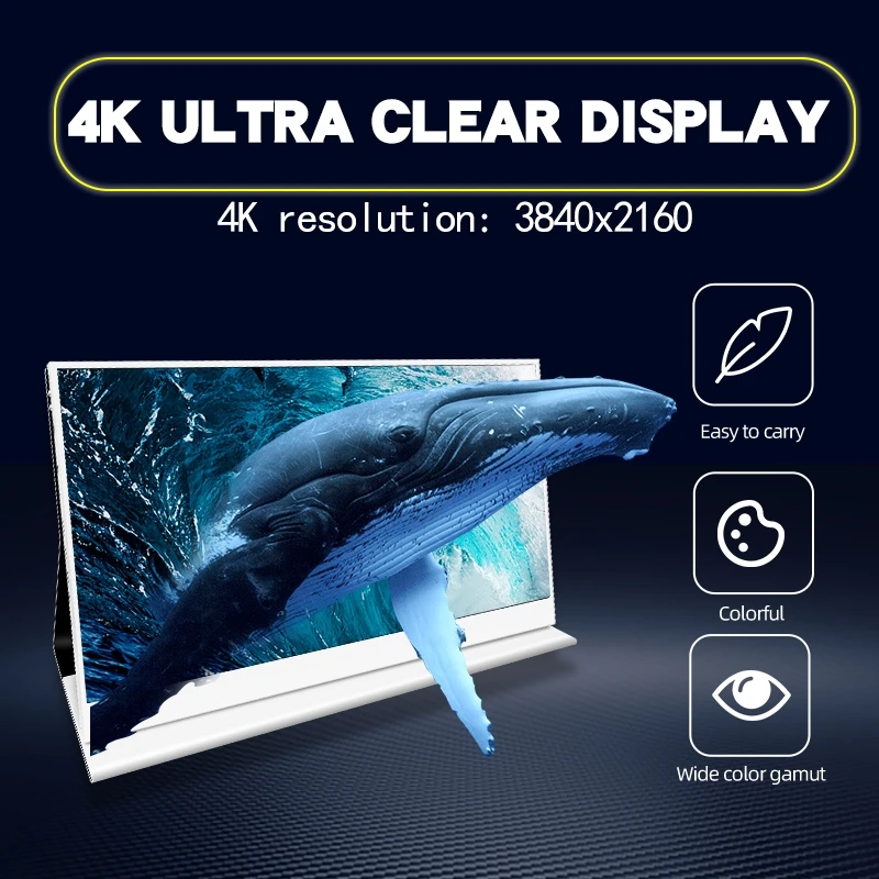 15.6 ġ OLED 4K ʰȭ ޴ ÷, C Ÿ HDMI ȣȯ PS4PRO Xbox ġ Ʈ ܺ  ÷
