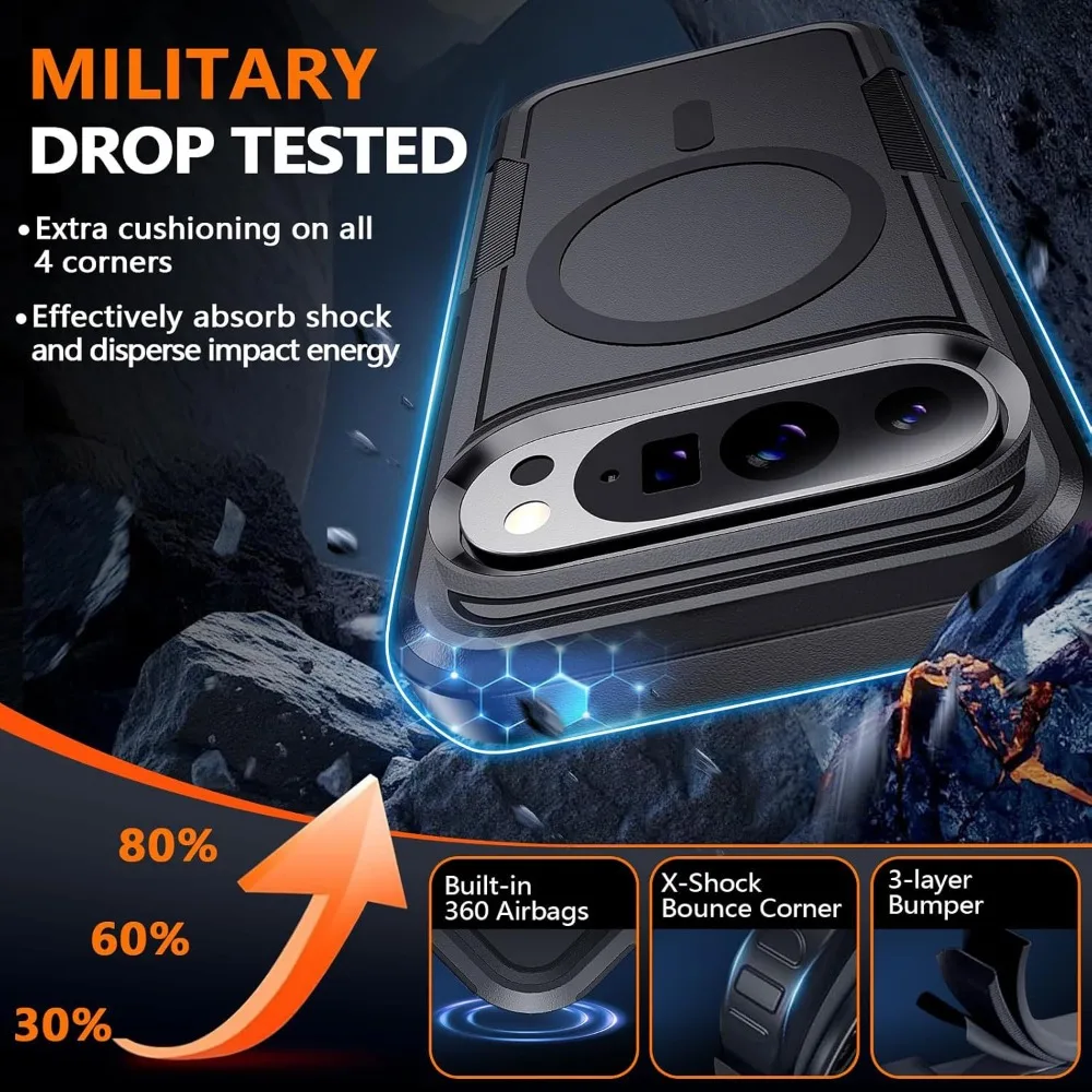 Rugged Armor Military Grade Shockproof Case with MagSafe Compatibility