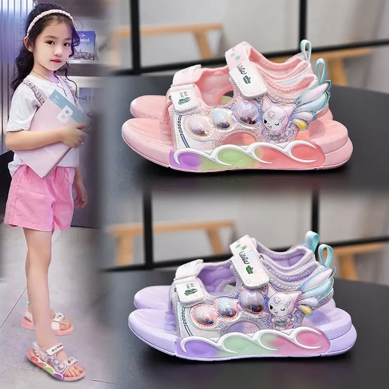 

Girly Heart Kuromi Anime Kawaii Sanrio Casual Sandals Summer Cute Cartoon Y2K Ins Children Beach Shoes Lovely Gifts for Kids