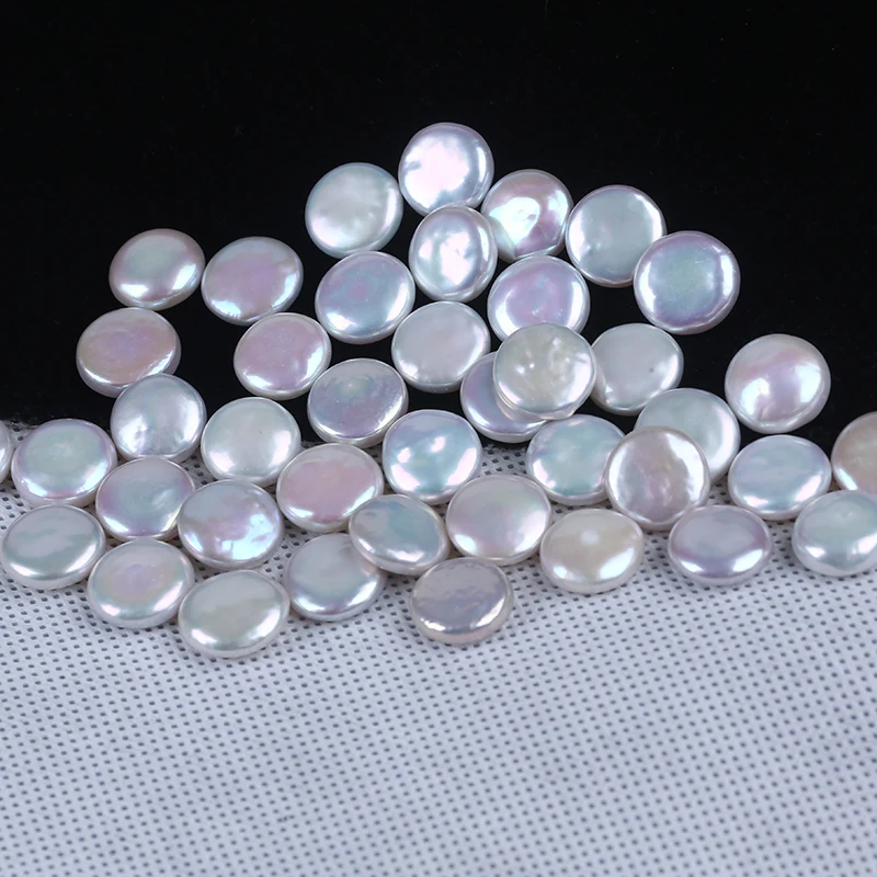 

12-13mm White Coin Freshwater Pearls 16 Inch AAA