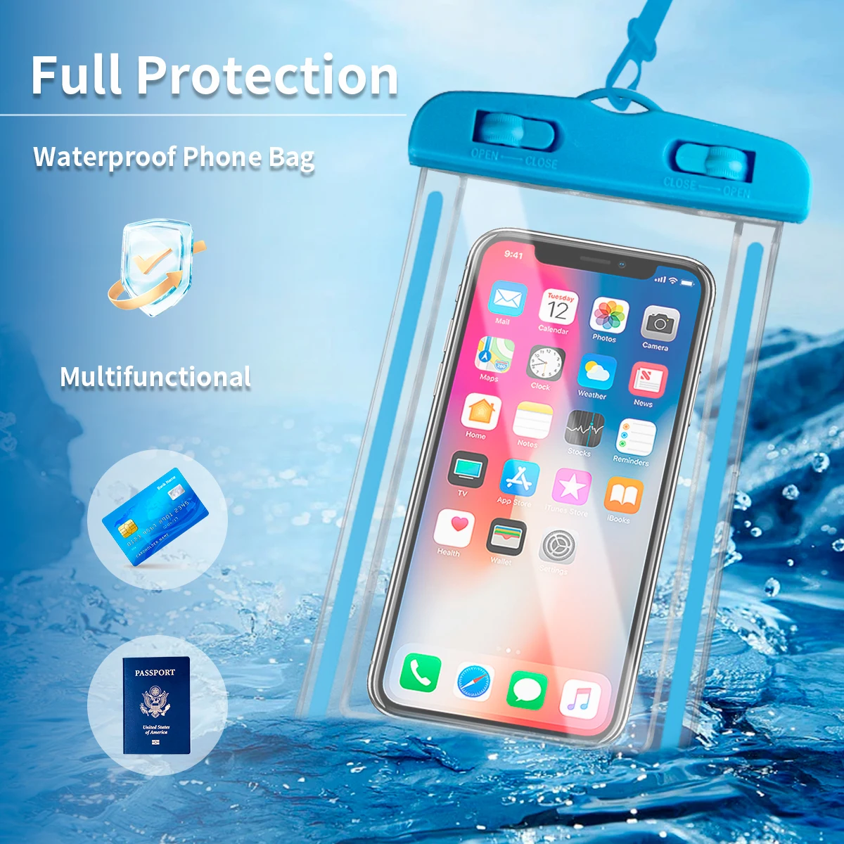 

Waterproof Phone Case Swimming Water Proof Bag Universal Underwater Phone Protector Pouch PV Cover for iPhone 12 Pro Xs Max XR X