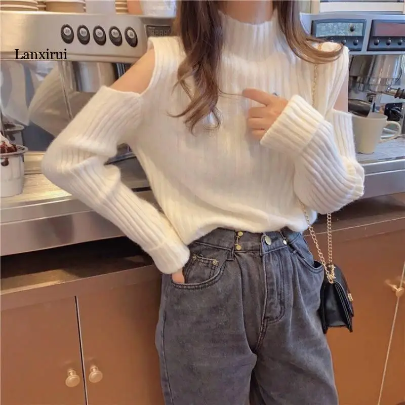 

Women's Sweater Vest with Arm Sleeves Solid Color Sleeveless Turtleneck Knitted Tank Top Spring Autumn Ladies Casual Sweater