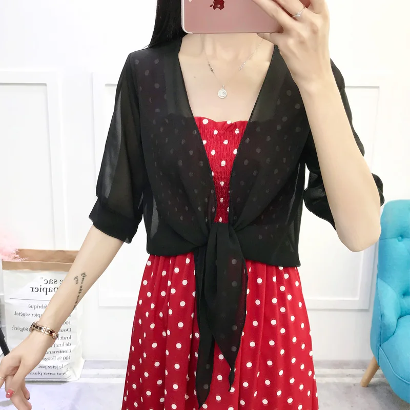 Lace Bolero Women Open Front Party Dress Cape Shrug Ladies Chiffon Cardigan Wedding Jacket Bridal Wraps Shawls Black Red White