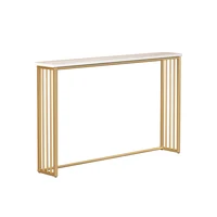 Étagère d'entrée sur pied étroite dorée de luxe, organisateur de rangement de Table de Console arrière de canapé polyvalent pour Table de salon 6