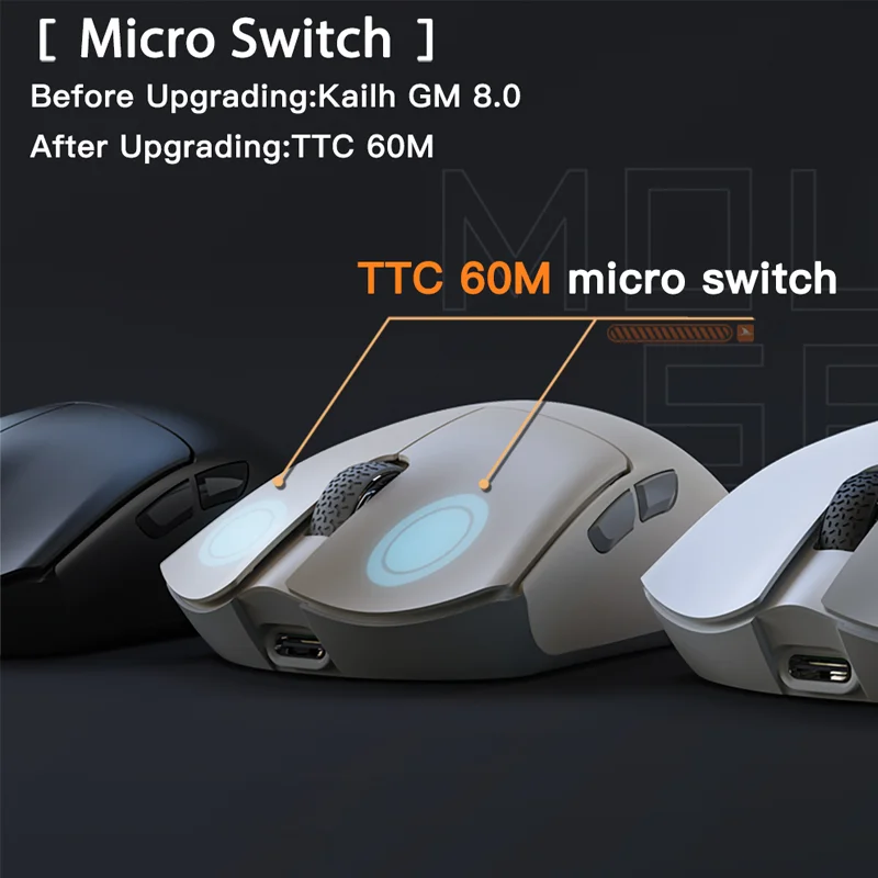 Motovelocidade Darmoshark m3 Bluetooth 2.4g sem Fio com Fio Três Modos Mouse para Jogos Esports Óptico Pam3395 Computador Escritório Mouse 26000dpi Botões Suporte para Drivers de Macro para Laptop pc - Imagem 5