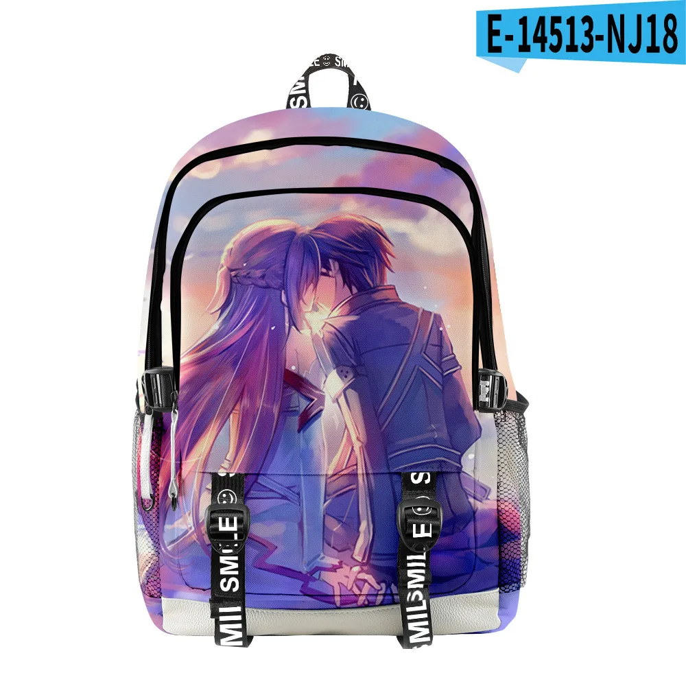 

Popular Youthful School Bags Unisex Sword Art Online Travel Bags 3D Print Oxford Waterproof Notebook multifunction Backpacks