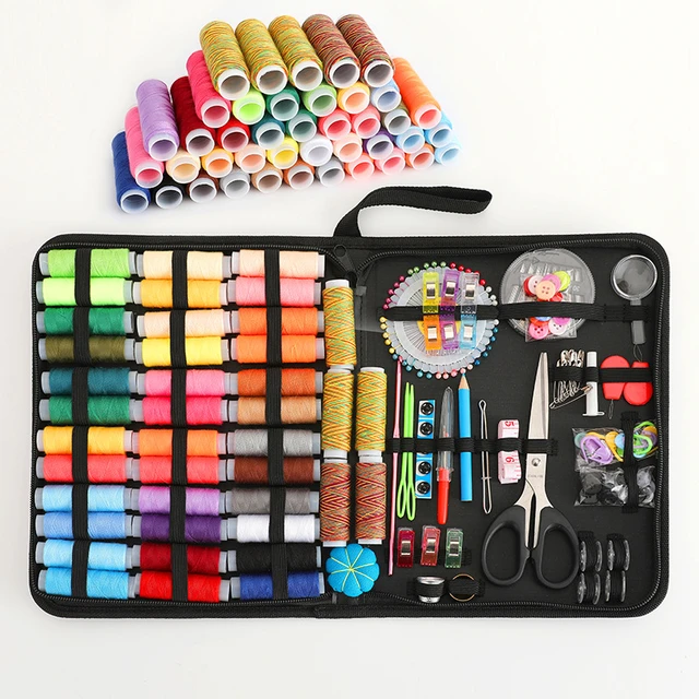 Sewing Kit for Adults and Kids - Multicolor Thread, Needles, Scissors,  Thimble - Emergency Repair and Travel Kits - Sewing Accessories and Supplies  