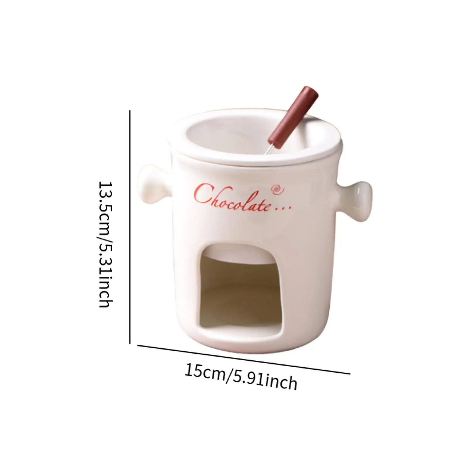 Porcelain Chocolate Fondue Pot Butter Melt Pot Swiss Ice Cream Cup Cheese Tapas for Birthday Party Wedding Cooking Cookware