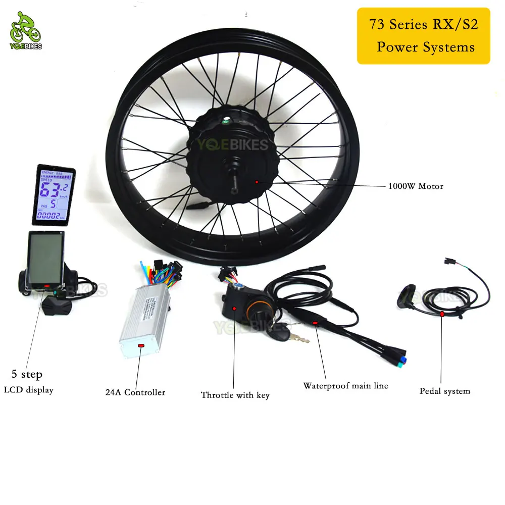 

Hot Ebike Conversion Kit Fat Bike Rear Wheel Brushless Motor 48V1000W Electric Part Power System for 73 RX S2 Series