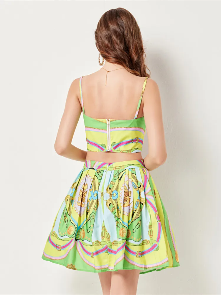 yellow spaghetti strap crop top