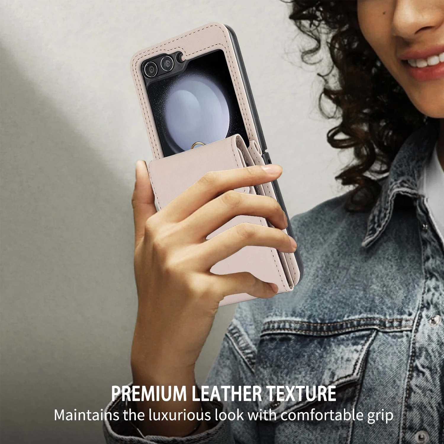 Folding Cross Phone Case, Suitable for Samsung Galaxy Z Flip 5, ZFlip4 Wallet, Vertical Card Protective Case, ZFlip3, ZFlip4