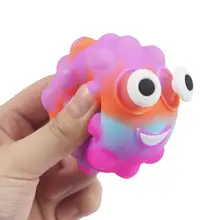 

Pop It Vent Push Bubble Ball Children Figet Toys Squeeze Autism Mood Relief Stress Vent Toy Silicone 3D Decompression Eyeball