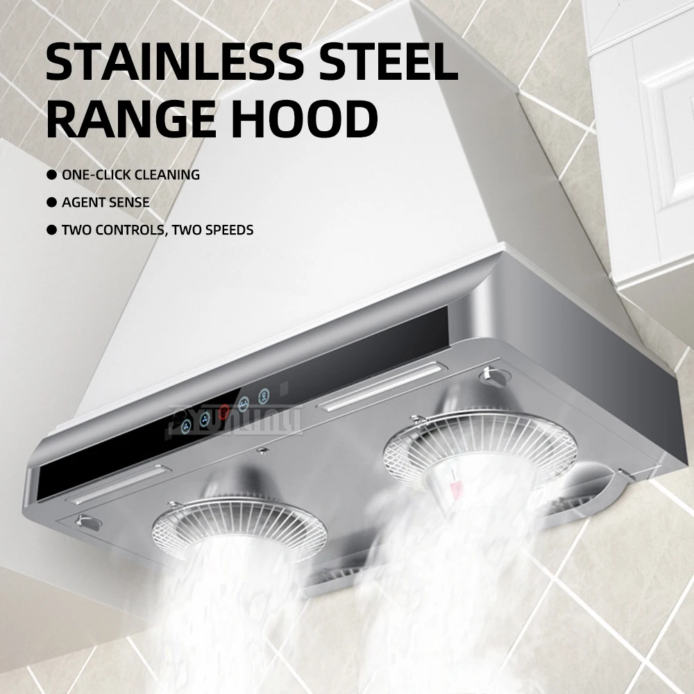 71CM Stainless Steel Range Hood Campana De Cocina Extractoras Touch Type High Suction Kitchen Dual Motor Fume Hood