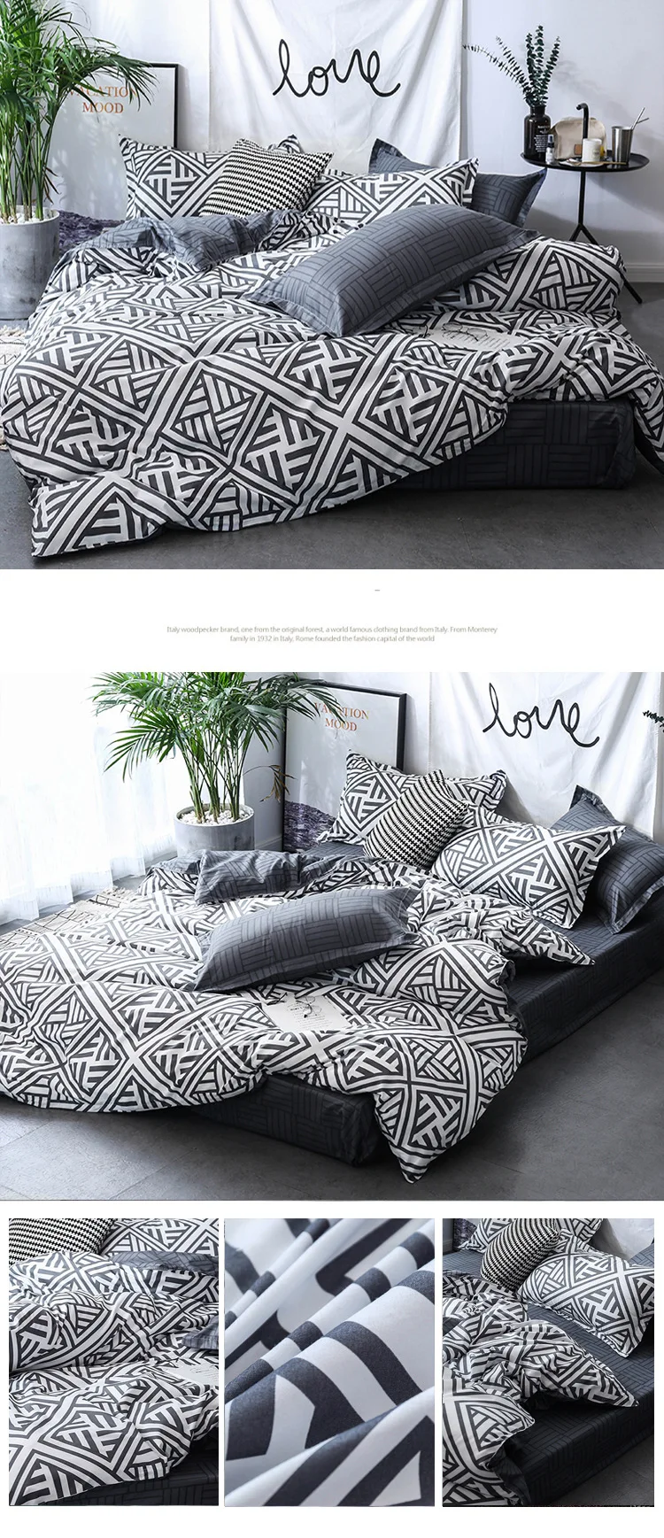 Nordic Bedding Set For Home Soft Duvet Cover For Double Bed Luxury Quilt Cover And Pillowcase 3Pcs Queen King Size Home Textile