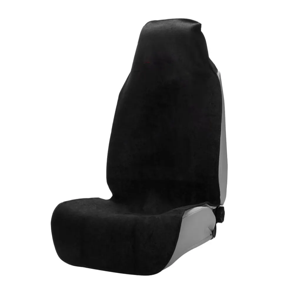 Blueshyhall Coprisedili per auto, impermeabili, lavabili e antiscivolo, in spugna, per sedili anteriori auto, in tessuto anti-sudorazione, per sedili auto dopo lo sport (nero