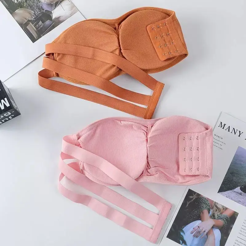 New Seamless Women Tube Tops Strapless Sexy Bra Crop Top Back Closure Bandeau Top Underwear Female Strapless Bra Wrap