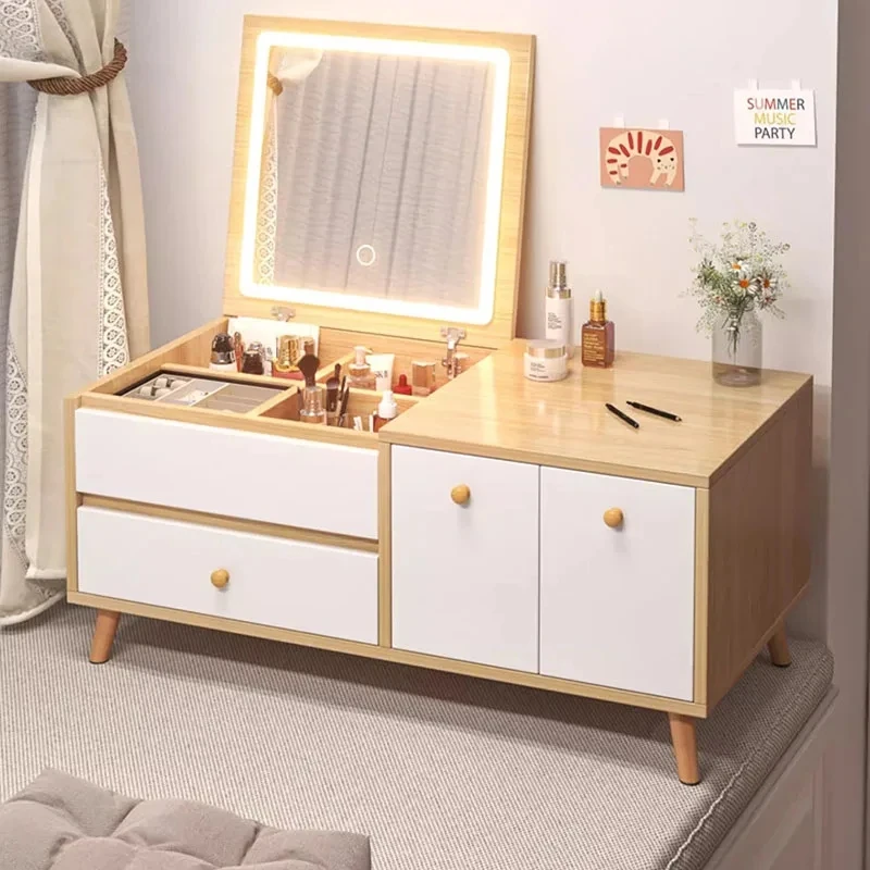 

Роскошный женский туалетный столик, Белый макияж, скандинавский Европейский туалетный столик, шкаф для хранения, мебель для макияжа
