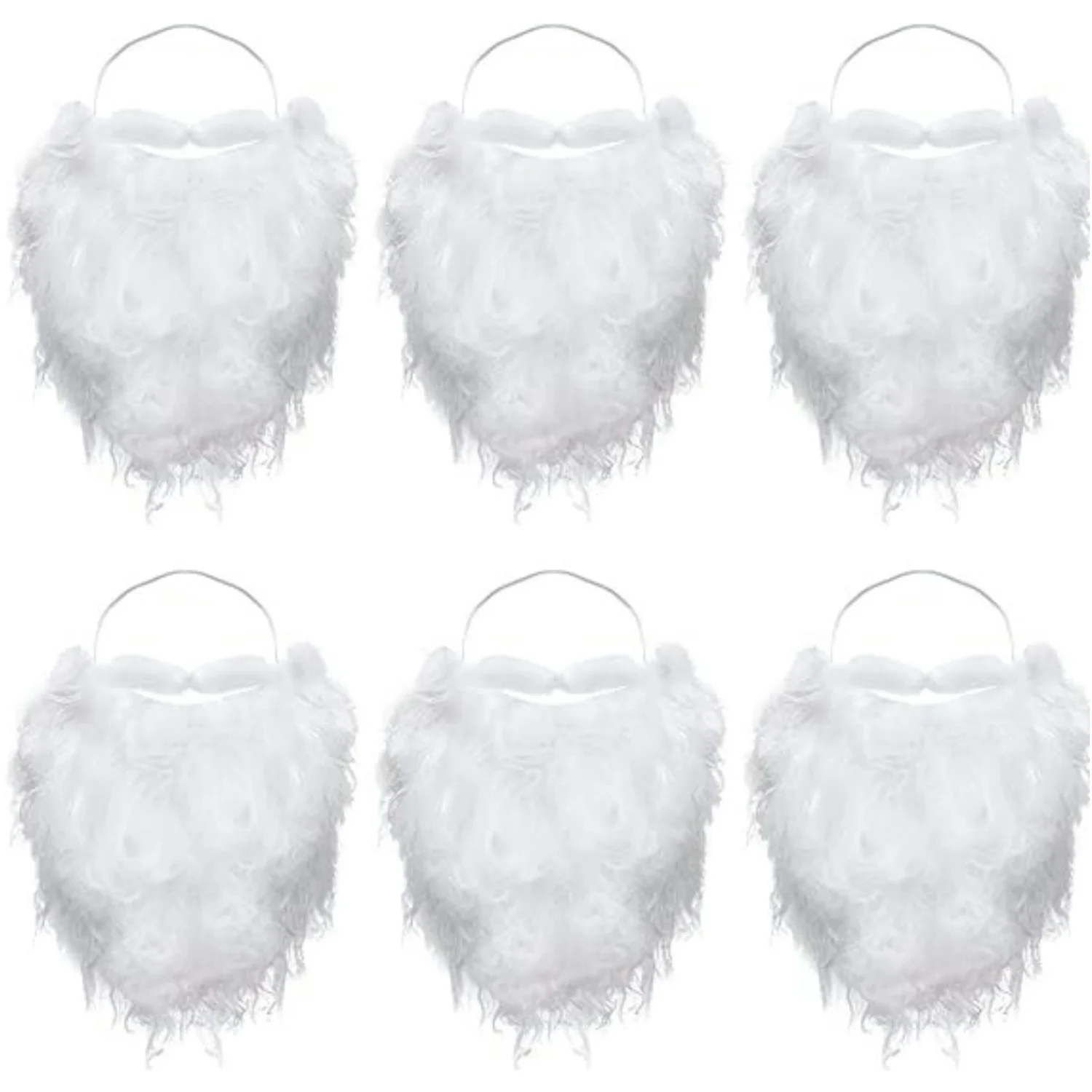 Funny Santa Beard White Fake Beard Christmas Santa Claus Costume for Teens Adults Disguise on Christmas Party Accessories