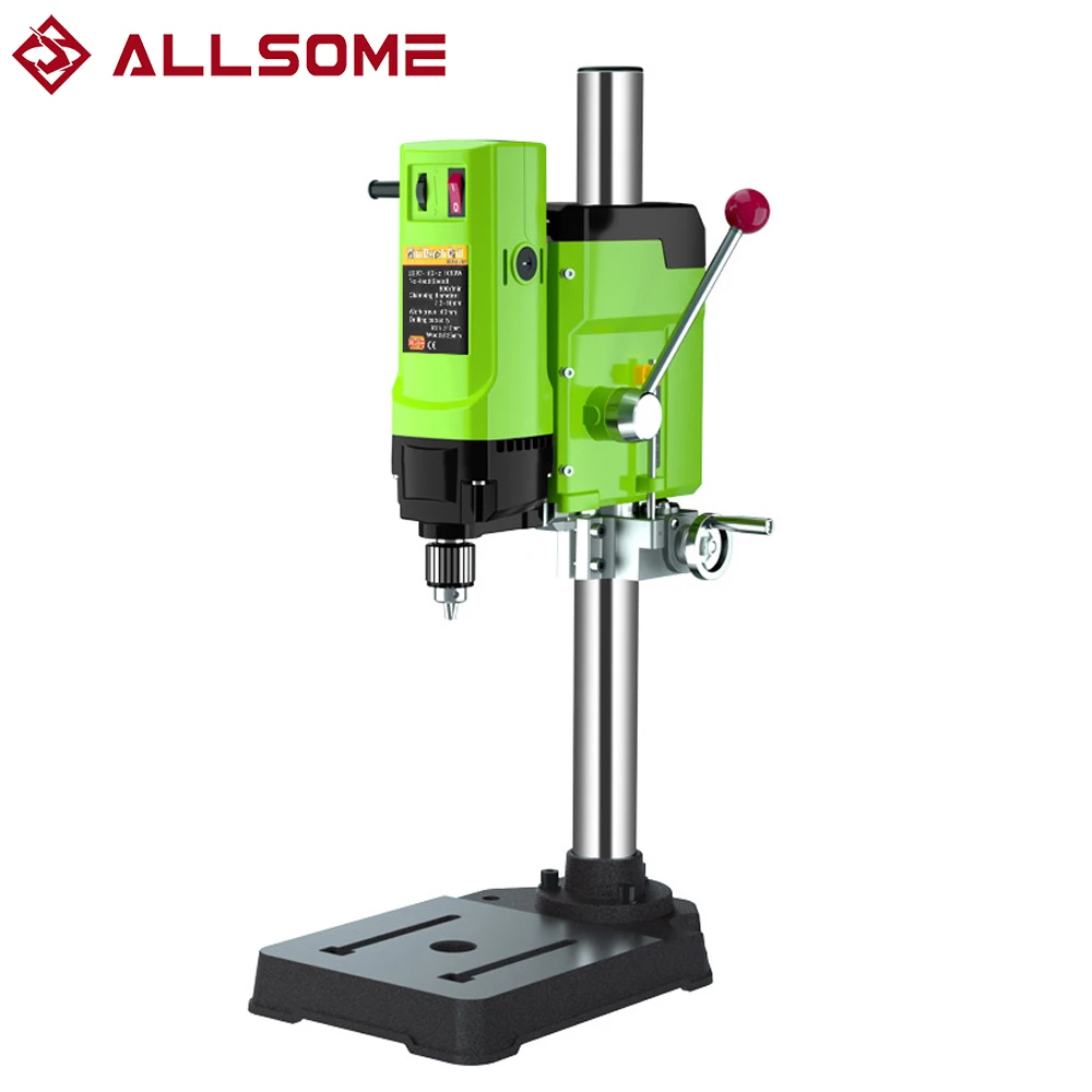 ALLSOME BG-515702 벤치 드릴 스탠드, 미니 전기 벤치 드릴링 머신, 드릴 척 1.5-13mm, 880W