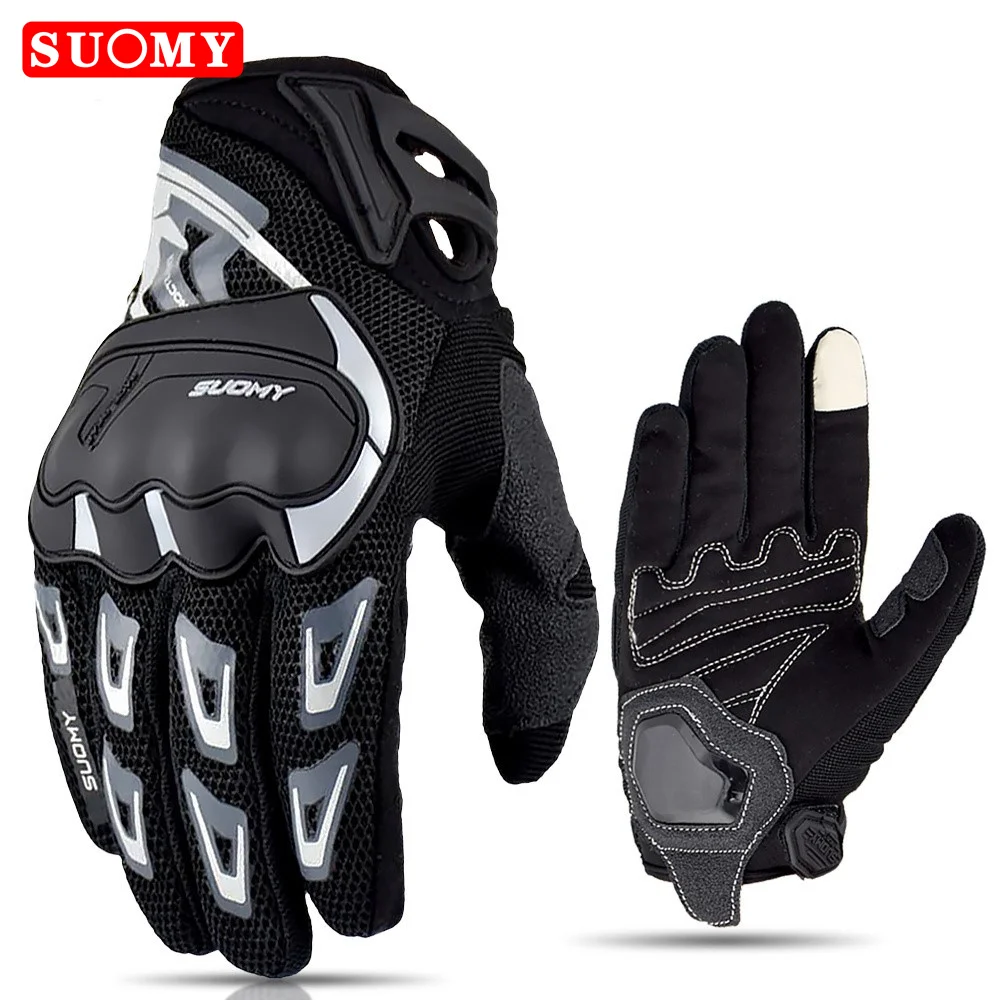 Motorcycle Gloves SUOMY Gloves Breathable Summer Motorcycle Gloves Shockproof Full Finger Cycling Guantes Moto Luvas Motocross Motorbike