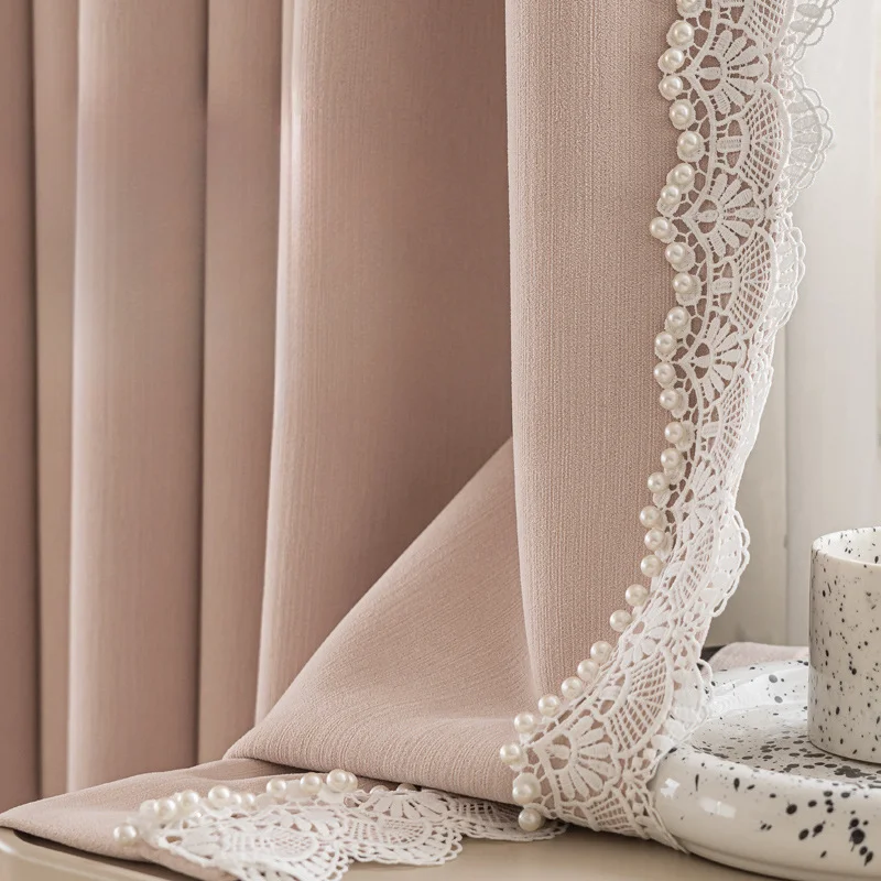 

Pink girl's room curtains girl's room curtains Aurora cherry blossom pink thickened high blackout chenille