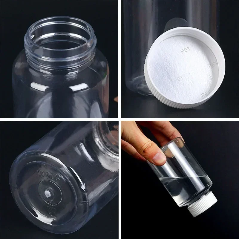 10Pcs 15/20/30/50/80/100ml Portable Clear Plastic Bottles Solid Powder Medicine Pill Vial Container Water Bottle Travel Set