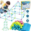Kids Fort Building Kit 130Pieces Construction STEM Toys for Boys and Girls Ultimate Forts Builder Gift Build DIY Educational Toy 1