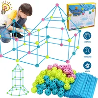 Kids Fort Building Kit 130Pieces Construction STEM Toys for Boys and Girls Ultimate Forts Builder Gift Build DIY Educational Toy 1
