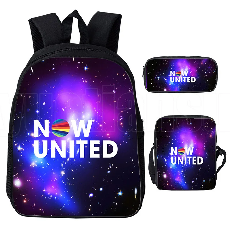 

12/16inch Mochia 3D Printed Now United Backpack Sac A Dos School Bags for Teenage Girl Bookbag Laptop 3 PCS UN Team Schoolbag