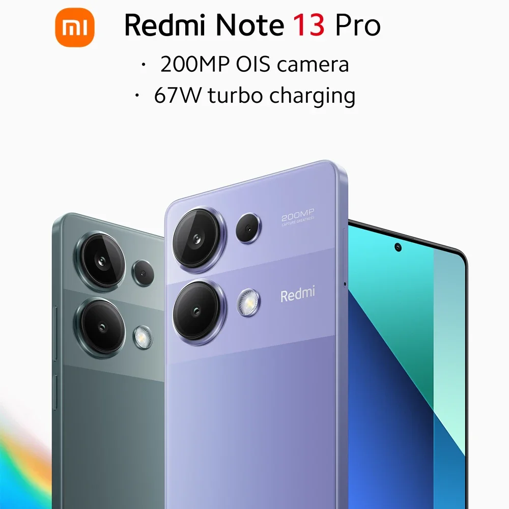 

Xiaomi Redmi Note 13 Pro глобальная версия 4G Helio G99 Ultra 200MP OIS Camera 120Hz AMOLED 67W Turbo Charging NFC Redmi Note13 Pro