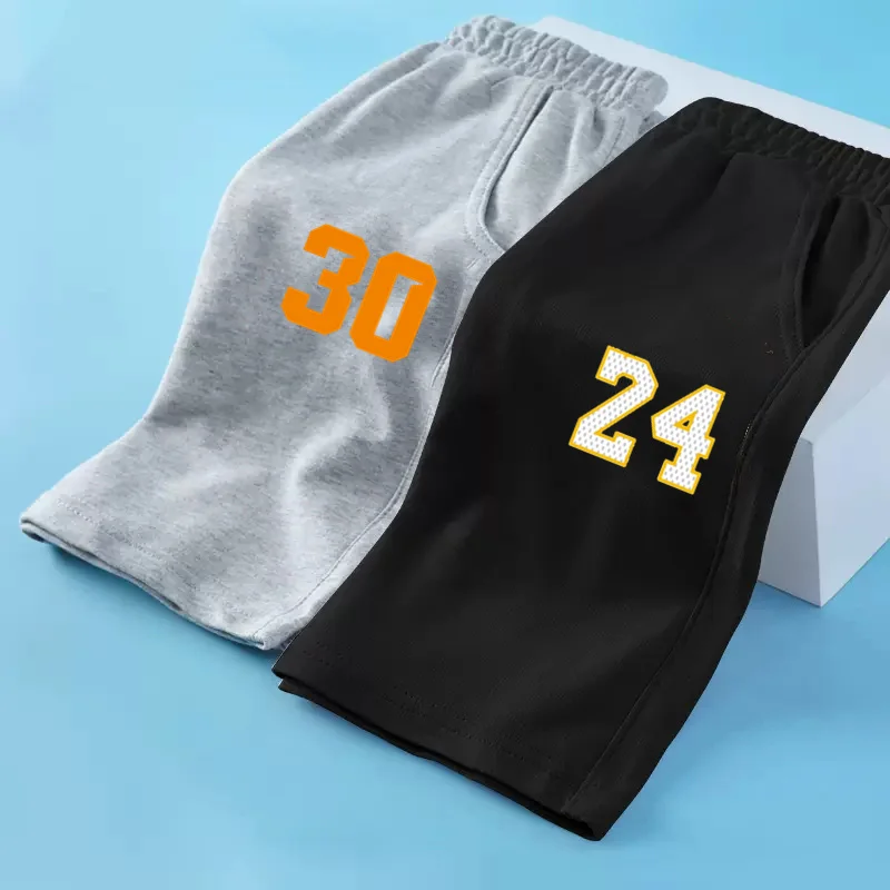 Childrens Basketball Shorts Boys Summer Short Pants Number 23/24/30 Half Pants Girls Sports 3-14T