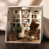 DIY Paper Mini Doll Houses Miniature Building Kits Study Room Kitchen Casa With Lights Dollhouse for Adults Birthday Gifts 3