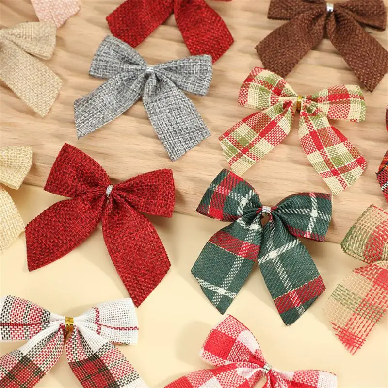 

10pcs Christmas Bows Hanging Decorations Red Gold Silver Christmas Tree Hanging Ornaments New Year 2024 Home Party Navidad Decor