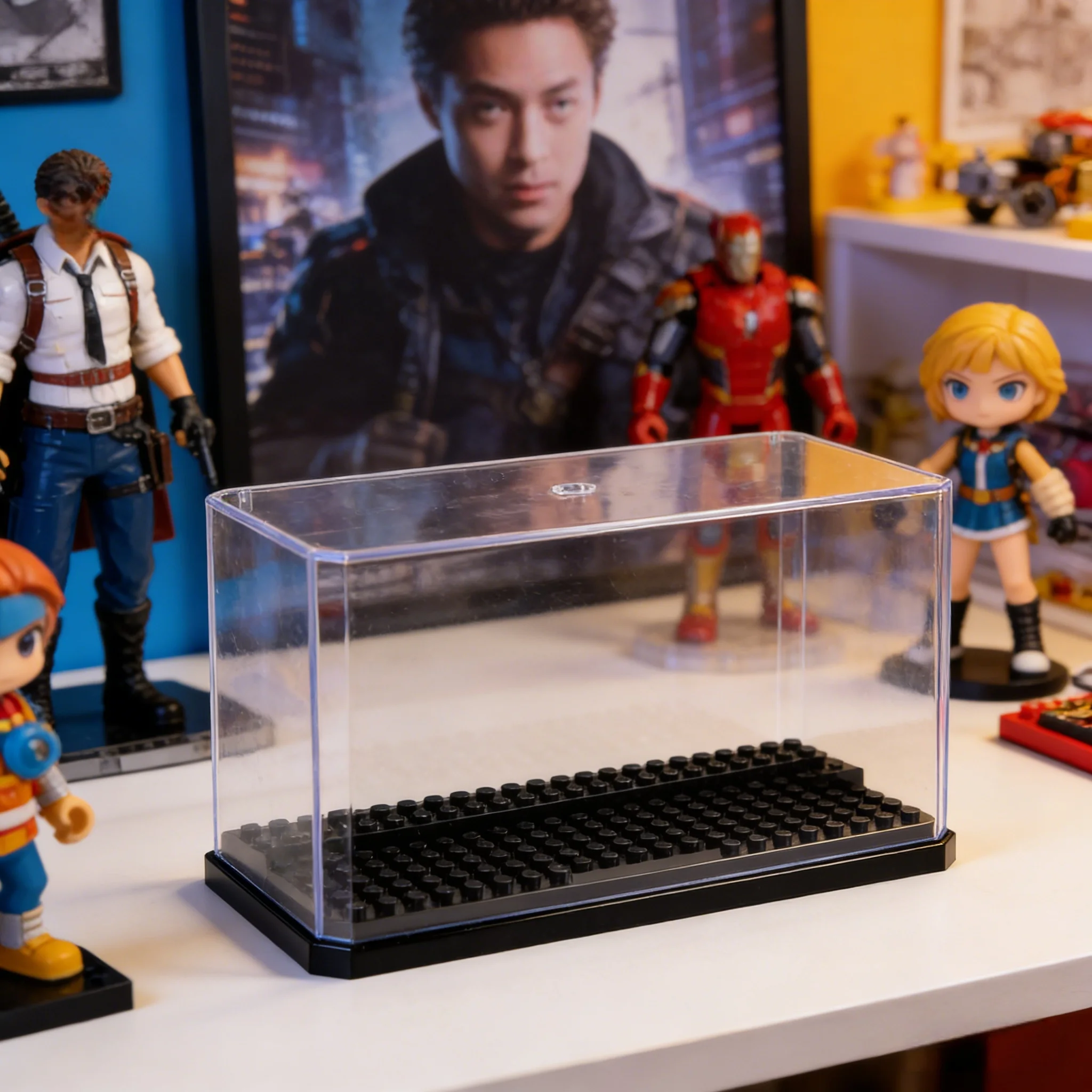 1/2개 세트로 쌓을 수 있는 3단 투명 아크릴 미니피규어 진열 케이스 (미니 피규어용)