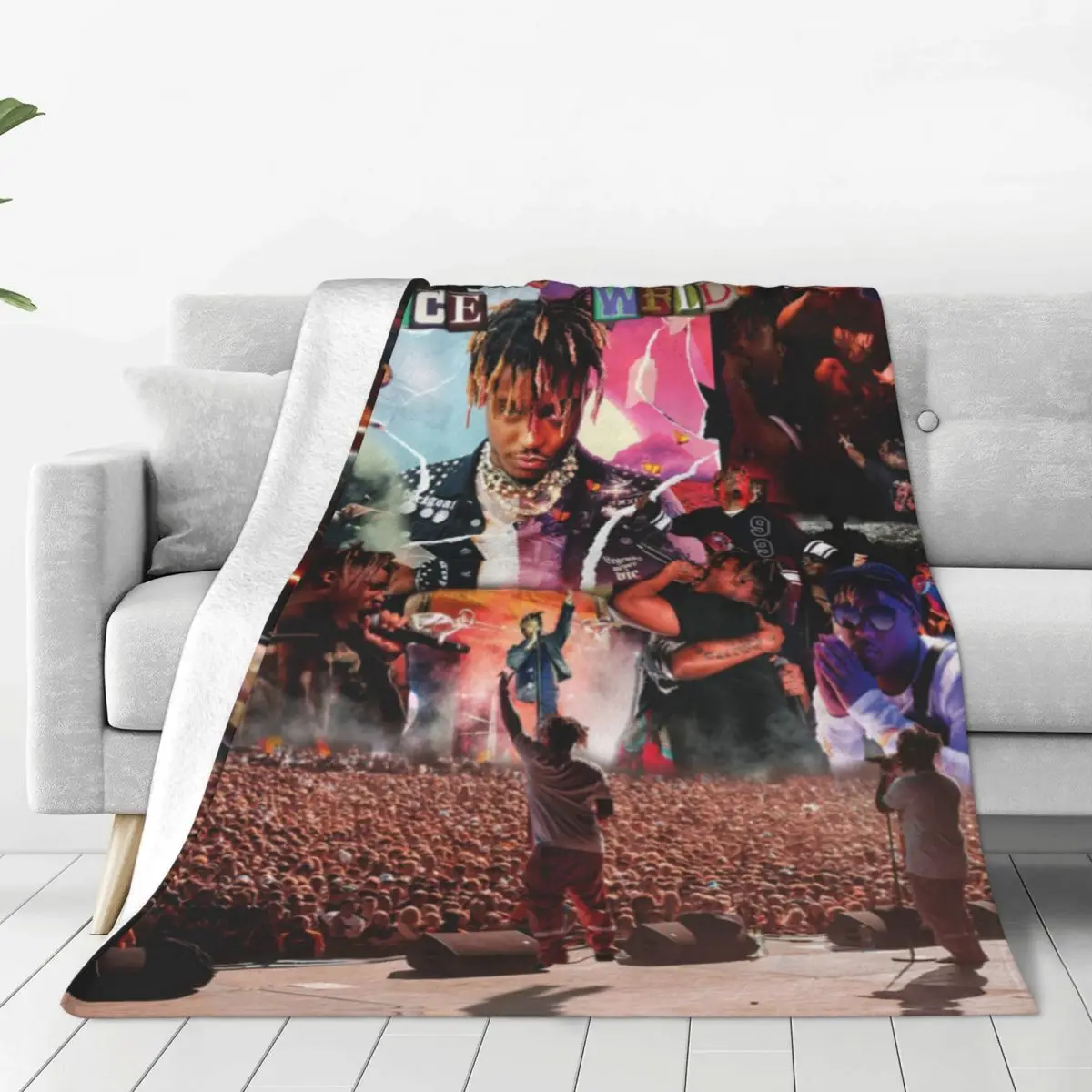 

Juice Wrld Super Soft Blankets 999 Album Singer Travel Throw Blanket Winter Funny Customized Flannel Bedspread Sofa Bed Cover