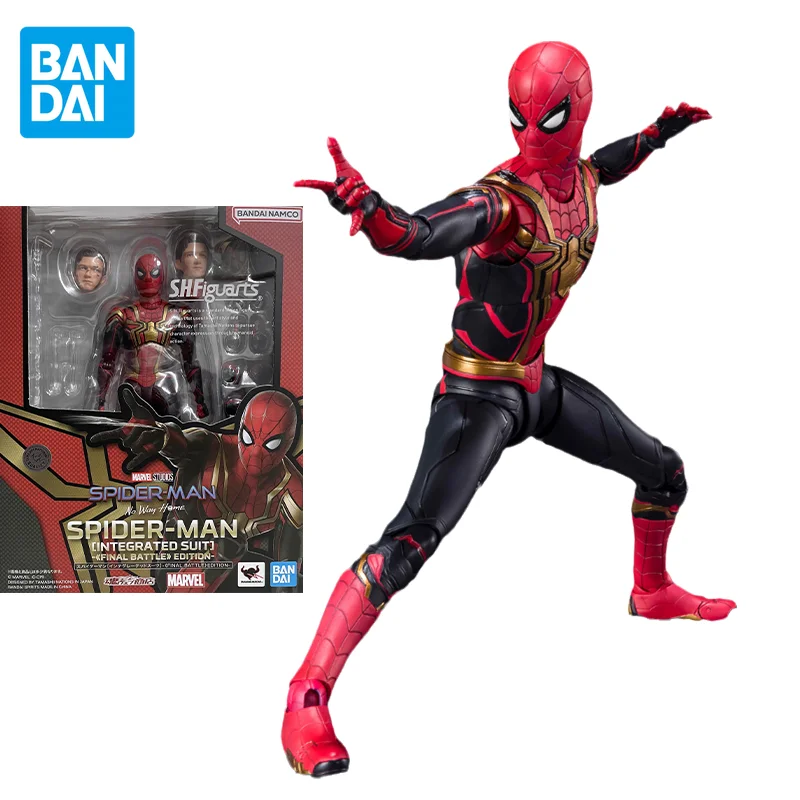 Bandai Spider-Man 3 Movie Anime Shf Spider-Man (Tuta Integrata) Finalbattle Edition Holland Action Figure Toys For Kids Gift