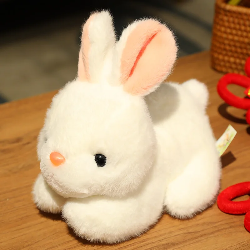 Cute White Rabbit Plush Doll Soft Stuffed Animal Simulation Toy For Children Ideal Mid-Autumn Festival Gift plush toys