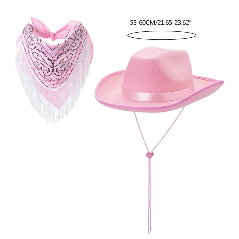 Fringed Bandanas Cowgirl Hat Neck Scarf Women Party Wear NightClub Outfit