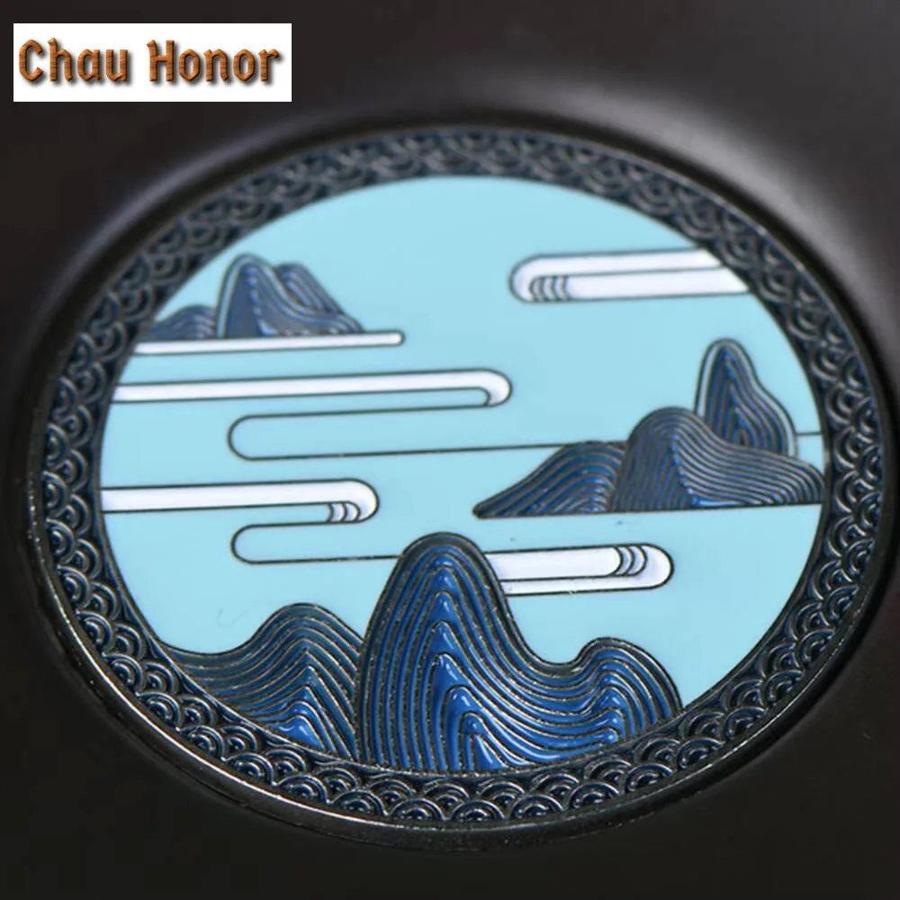 Dunhuang Frescoes Derivative Coasters Creative Cloisonne Cup Holder Sandalwood Anti-scald Mug Dishes Kung Fu Teaware Accessories