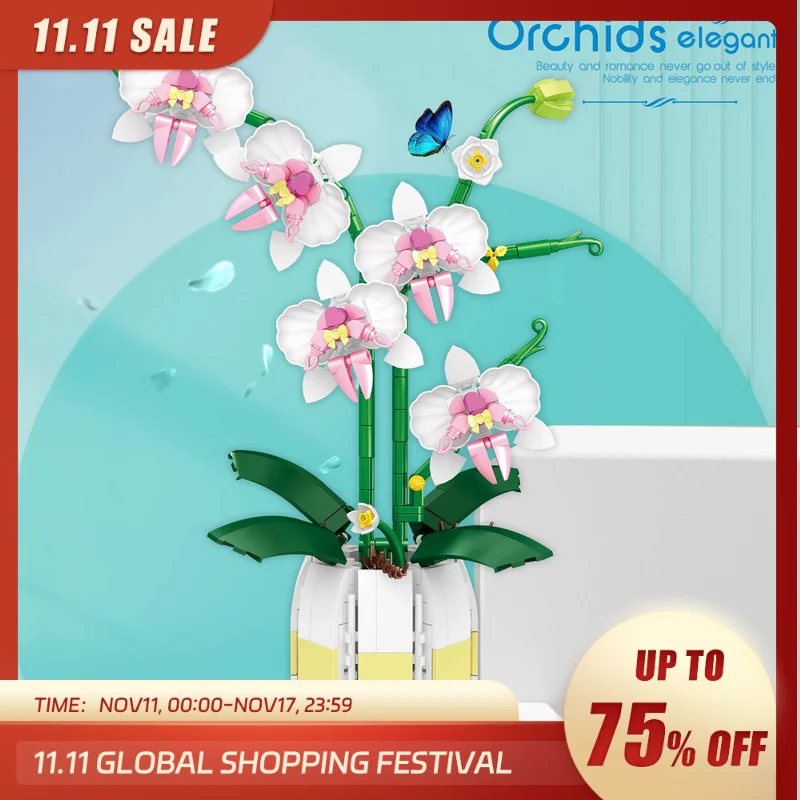 Kwiat orchidei zestaw Model klocków za $5.81 / ~24zł