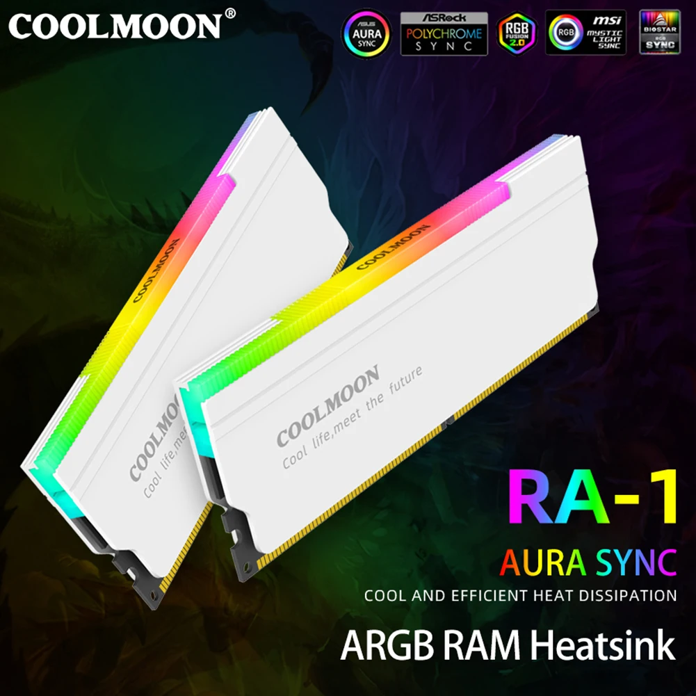 ARGB RAM 방열판 휴대용 하이 퀄리티 메모리 방열판, 데스크탑 컴퓨터 PC 메모리용, 효율적인 내구성 라디에이터, 5V-3 핀