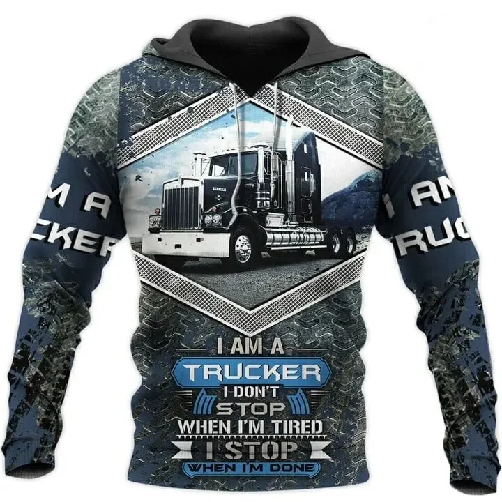 thumbnail image 1 of Nuevas sudaderas con capucha para hombre con estampado 3D de camiones pesados, moda urbana, suéter holgado de gran tamaño, sudaderas casuales de otoño e invierno, 1 of 5