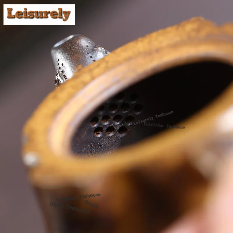 310ml Yixing Purple Clay Teapot Artists Handmade Tree Stumps Pot Raw Ore Wood-fired Porcelain Mud Tea Making Kettle Zisha Teaset